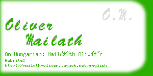 oliver mailath business card